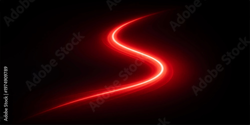 Fotografie Abstract red wave background with glowing fiery light and energy in dark space