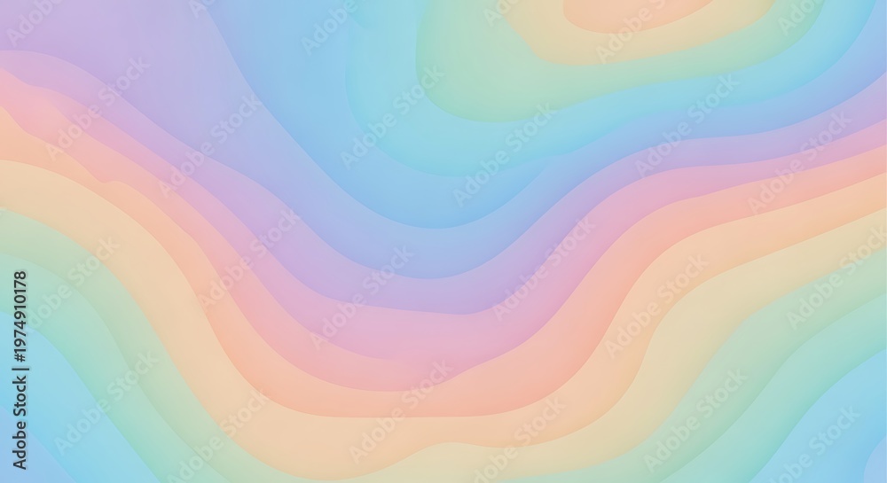 Obraz premium Pastel abstract background with smooth flowing layers and rainbow gradient