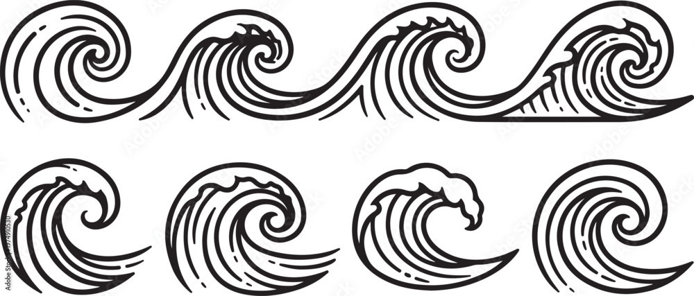 Fototapeta premium Intricate black and white pattern of swirling, overlapping lines Vector