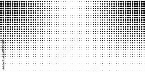Grunge halftone gradient background. Faded grit noise texture. White and black sandy wallpaper. Retro pixelated backdrop. Anime or manga style comic overlay. Vector graphic design textured
