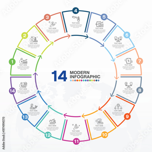 14 Stages of Business Growth Infographic Template