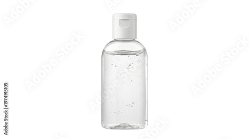 Bild auf Leinwand Clear bottle of hand sanitizer with white flip cap