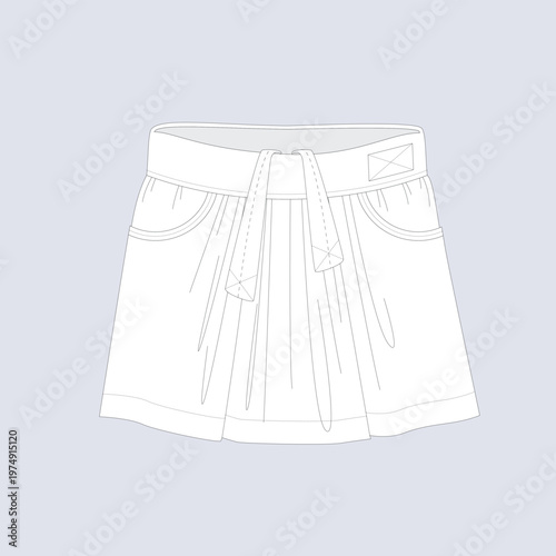 Girls Sporty Drawstring Skirt Style