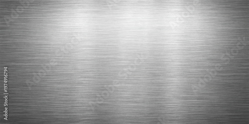 Polished silver brushed metal texture background with a shiny industrial stainless steel plate surface and grey aluminum sheet material design