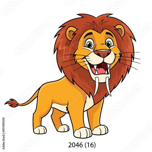 Smilodon Cartoon Mascot Animal Beast