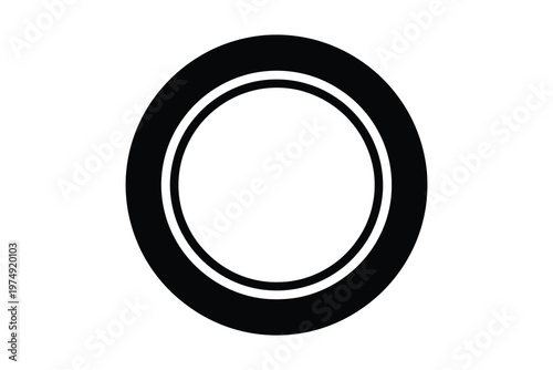 Black rubber o-ring seal isolated on white background, detailed view of the circular gasket used in mechanical applications.