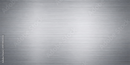 A polished stainless steel plate featuring a brushed aluminum metal texture creates a shiny silver industrial surface pattern for a sleek metallic material backdrop