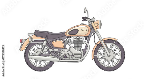 Εκτύπωση καμβά Vintage motorcycle with chrome details.