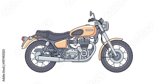 Vintage motorcycle with classic design.