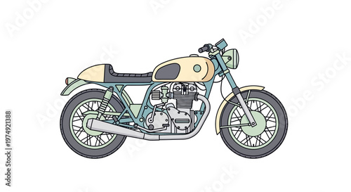 Vintage motorcycle with classic design.