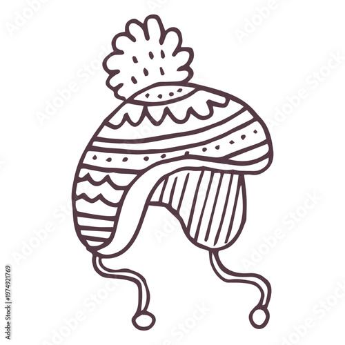 Cuadro en lienzo Winter toboggan hand drawn icon 54