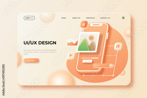 Gradient ui ux landing page
