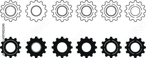 Black and white bicycle sprocket cassette illustration