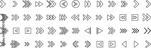 Black and white vector arrow icons set collection isolated on white background