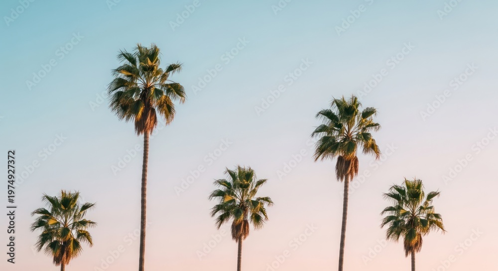 Fototapeta premium Sunny Tropical Day With Palm Trees