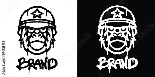 Military Gorilla Urban graffiti style logo