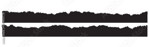 Torn Paper Frame Set – Black Grunge Rectangles with Jagged Edges for Collage, Stickers, Labels and Text Boxes Vector