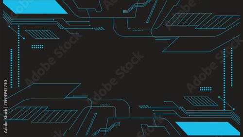 Intricate geometric network pattern with interlocking triangles and futuristic digital circuit lines creating a complex abstract technological design background