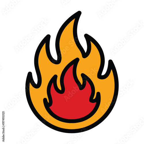 Flame icon with red and yellow colors