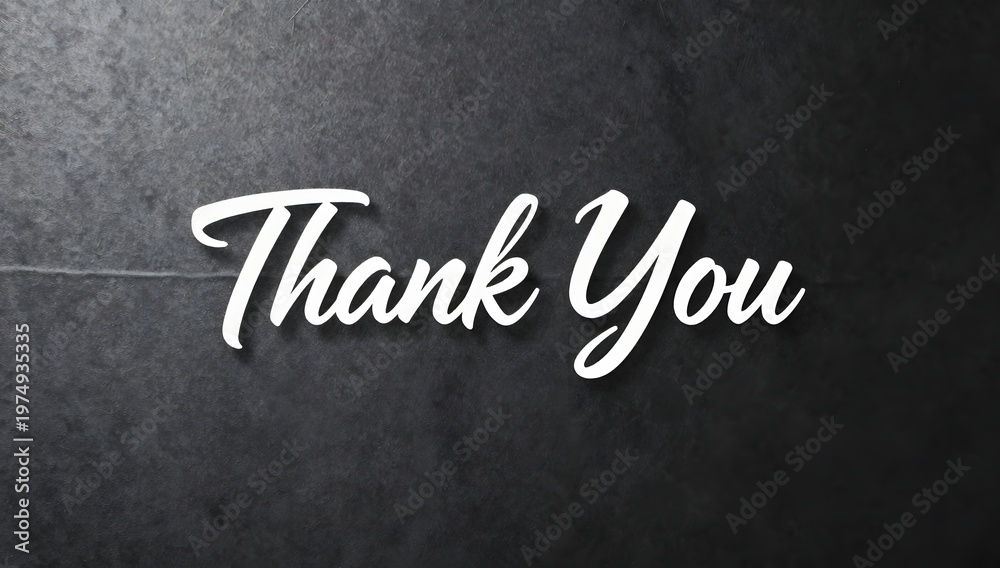 Obraz premium Elegant thank you message against a dark background with a slightly textured surface