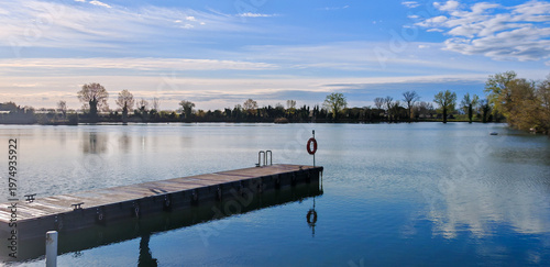 Life boats in a italian maritime center for training