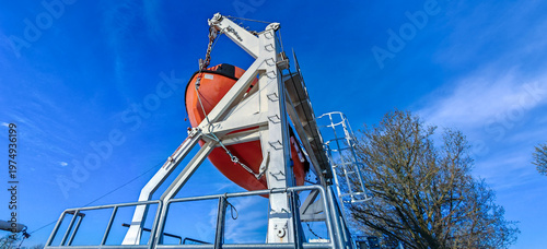 Life boats in a italian maritime center for training