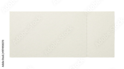 Tableau sur toile Blank white paper ticket with perforated stub