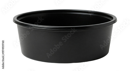 Photography Empty black plastic sauce cup or ramekin
