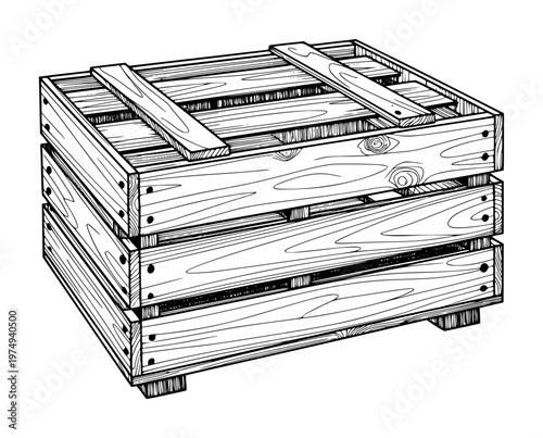 Stacked Wooden Crate With Detailed Wood Grain Texture container storage