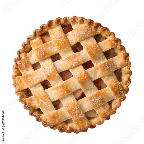 solaced apple pie with lattice crust baked golden PNG 