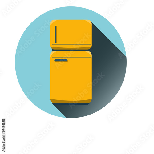 Refrigerator round icon