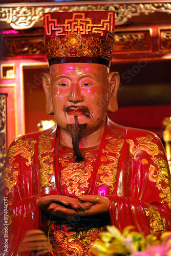 Temple of literature. Confucius was a Chinese philosopher and teacher whose ethical teachings founded Confucianism.  Hanoi. Vietnam.