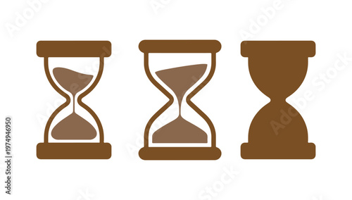 Hourglass timer icon illustration representing time passing deadline urgency productivity and scheduling concept for business and workflow design