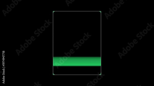 Green scanning bar loop on transparent background