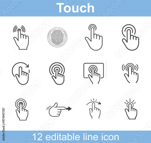 touch icons set for user interface design