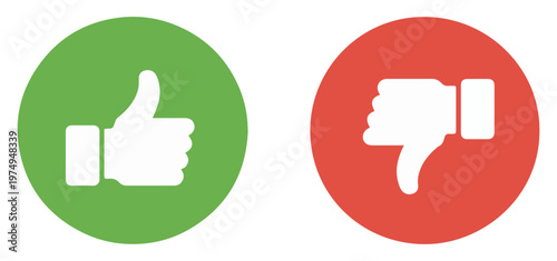 thumb up down icon vector set
