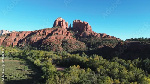 Cinematic panorama with Cathedral Rock - Sedona, Arizona