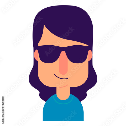 Sunglasses long hair grin