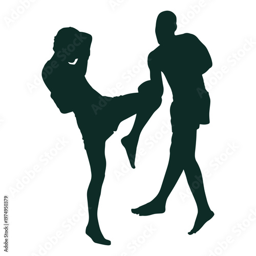 Kickboxing knee kick block