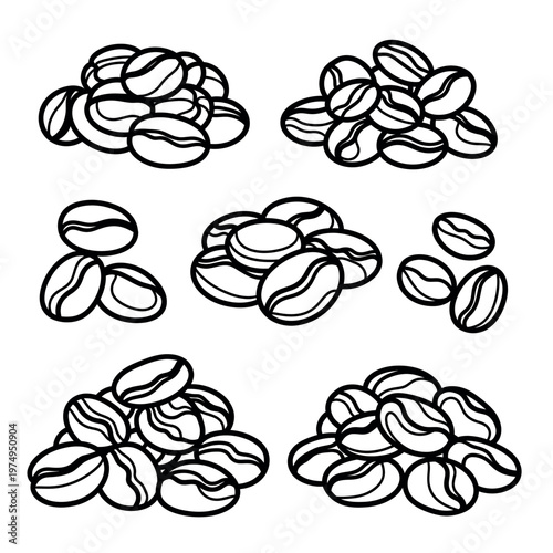 Hand drawn coffee bean illustrations a collection of sketchy coffee elements