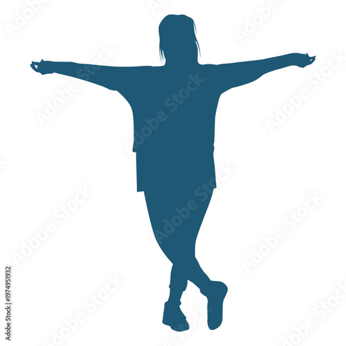 Hip hop dancer woman snap finger silhouette