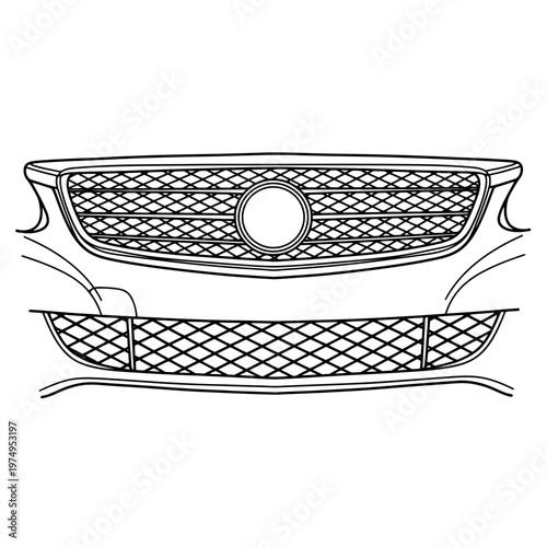 Automotive grille sketch a detailed illustration of a vehicle's front end