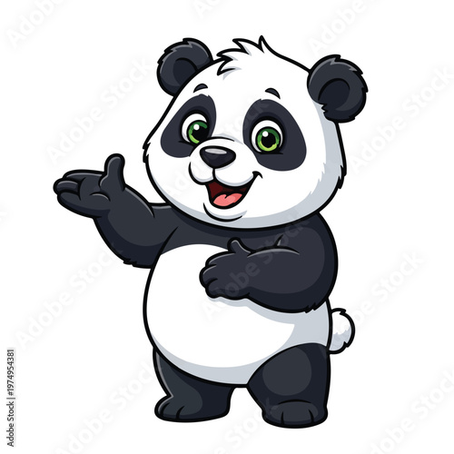 Panda Presenting Information Cartoon Illustration
