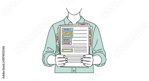 Man holding a large document.