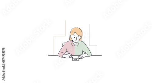 Woman sitting at a table.