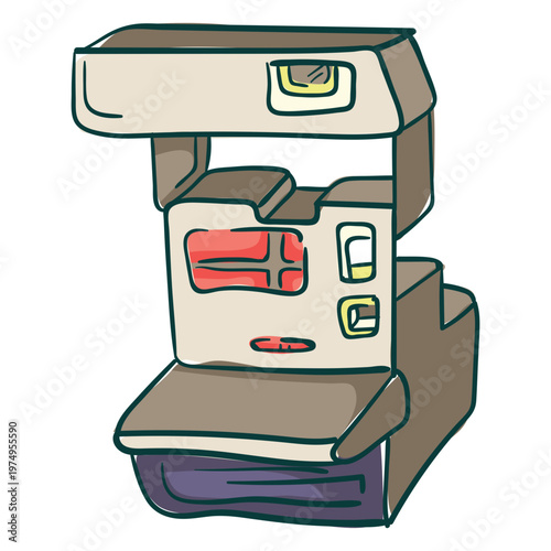 Instant picture analog camera cartoon