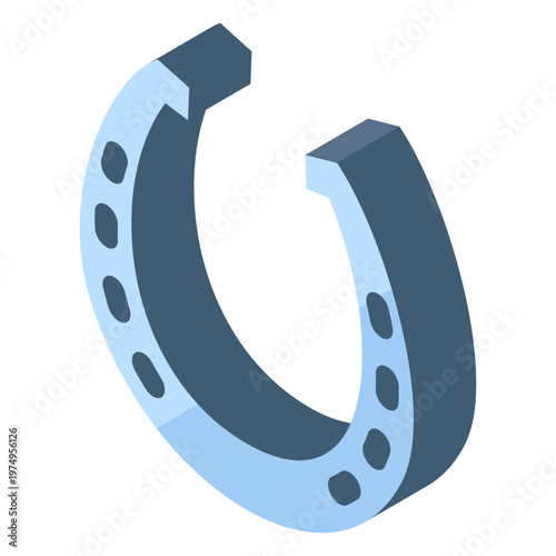Eight holes silver horseshoe icon