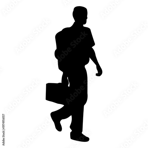 Emt doctor walking silhouette
