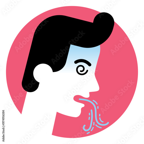 Vomiting sickness symptom icon