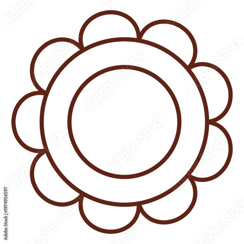 Hippie flower stroke element